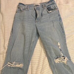 Abercrombie & Fitch Blue Boyfriend Jeans Distressed
